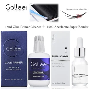 Gollee Primer e Bonder 15ml per Extension Ciglia, Accelera l’Indurimento e la Ritenzione, Pulizia Profonda, Primer per Ciglia