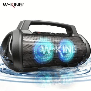 W-KING Altoparlante portatile Bluetooth da 70 W RMS, altoparlante Altoparlanti Bluetooth impermeabili IPX6 wireless con subwoofer/basso Boost