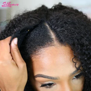 Silkwave V Parte Parrucca Capelli Umani Knky Ricci Glueless Parrucca Per Le Donne Nessuna Risciacquo Facile Miscela Clip In Mezza Onda Profonda V Parte Parrucca