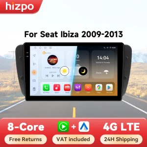 Hizpo 9 “Carplay Android Radio per Seat Ibiza 6j 2009 – 2013 2010 4G Auto Multimedia GPS 2din Autoradio 360 Macchina Fotografica Octa Core 6115