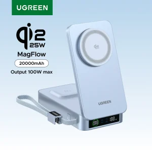 UGREEN 22.5W 20000mAh Power Bank Tipo C Cavo di ricarica rapida PowerBank portatile per iPhone 16 Pro Max PD20W Batteria esterna per telefono
