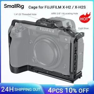 Gabbia per fotocamera SmallRig per FUJIFILM X-H2 / X-H2S Impianto per fotocamera per fabbricazione video in lega di alluminio con guide NATO Piastra a sgancio rapido -3934