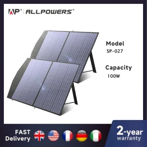 ALLPOWERS Pannello solare pieghevole e portatile Caricabatteria solare da 100/200 W, alimentazione di backup di emergenza esterna per Powerstation ecc.