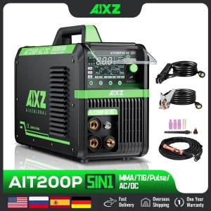 Saldatrice AIXZ HF TIG Saldatore AC DC AIT200P con impulso 5 in 1 IGBT Inverter ARC Stick Saldatore Spot TIG Saldatore di alluminio