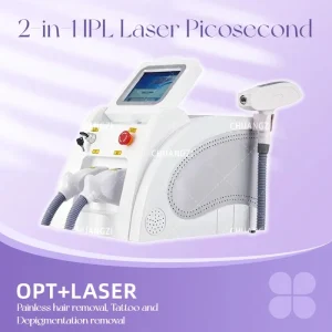 Macchina laser per la rimozione dei tatuaggi portatile 2 in1 OPT Ringiovanimento della pelle Tutti i colori della pelle Apparecchiatura professionale per capelli permanenti