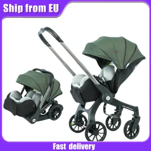 EU STOCK Passeggino 4in1 passeggino neonato multifunzionale bidirezionale 3in1 pieghevole tipo cestino sedile leggero carrozzina da viaggio