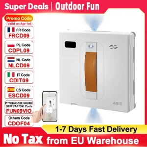 Robot aspirapolvere per finestre ABIR WD8, Dual Water Spray, AI intelligent Wipping, Laser aggiornato, lavaggio intelligente della parete in vetro per la casa