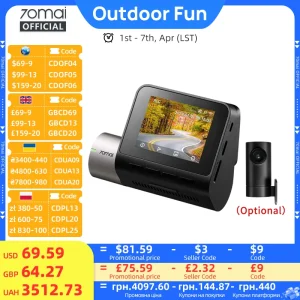 Versione globale Nuovo 70mai Dash Cam A510 1944P 3K Immagine HDR GPS ADAS 140FOV 24H Parcheggio 70mai 4G Auto DVR A510 Supporto Cam posteriore