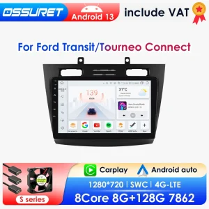 Android13 Autoradio Per FORD Transit /Tourneo Connect 2005-2014 Auto Multimediale Lettore GPS Wireless Carplay 2din autoradio 360Cam