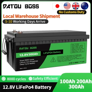 Batteria MFUZOP LiFePO4 12V con BMS 8000Cycles, batteria al litio 100A 200A 300A per camper, sistema solare, barca, famiglia, Sol