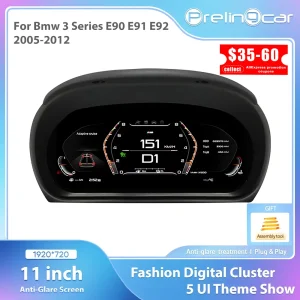 1920*720 Auto Lcd Cruscotto Per BMW Serie 3 E90 E91 E92 2005 6 7 8 9 10 11 12 Anni Paneel Virtuele Cockpit Snelheidsmeter Voor