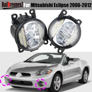 2 Pcs Car LED fendinebbia DRL Daytime Running Lamp Assembly 30W 4000LM per Mitsubishi Eclipse 2006 2007 2008 2009 2010 2011