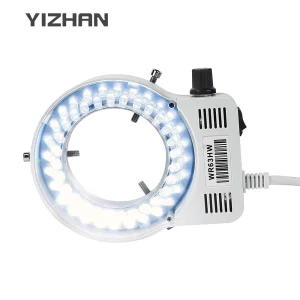 Industria della lampada regolabile con illuminatore ad anello a LED per microscopio binoculare trinoculare Lente d’ingrandimento per fotocamera con obiettivo industriale stereo