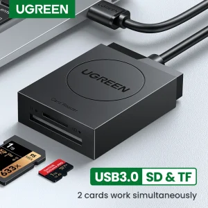 Lettore di schede UGREEN adattatore per scheda TF Micro SD da USB3.0 a SD per PC portatile adattatore da USB a Multi Card lettore di Smart Card Cardreader