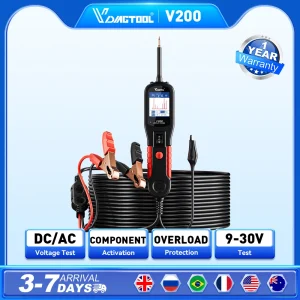 VDIAGTOOL V200 Tester per sonde di circuito di alimentazione 12V 24V Strumenti diagnostici per sistemi elettrici per camion automobilistici con cavo da 40FT