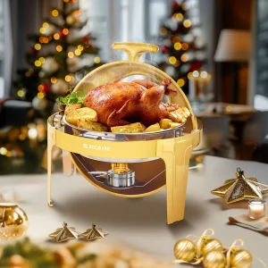 Set da buffet per scaldavivande ROOMARK 9QT, set completo di scaldavivande in acciaio inossidabile di alta qualità con telaio spesso per matrimoni e feste