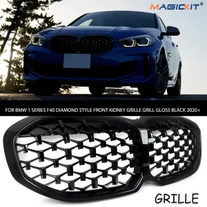 MAGICKIT griglia paraurti anteriore griglia per BMW serie 1 F40 griglia rene anteriore stile diamante nero lucido 2020 + accessori ABS