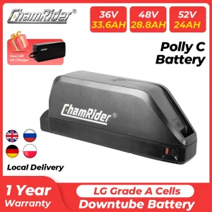 Batteria Elettrica Originale 48V 52V per E-bike, Batteria Polly Downtube Chamrider BMS 350W 500W 750W 1000W con Celle 21700 BBS02 BBS03 BBSHD