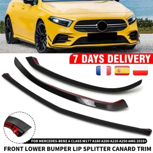 Paraurti anteriore inferiore Lip Splitter Canard Trim Styling Modanature per Mercedes-benz Classe A W177 A180 A200 A220 A250 per AMG 2019+