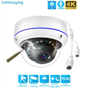 Telecamera CCTV audio a cupola fissa in metallo da 5 MP POE IP ONVIF H.265 FaceDetection da 4 MP Antivandalo IP66 Sistema video di sicurezza esterna XMEYE