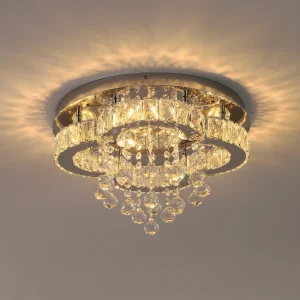 Lampada da soffitto moderna a LED in cristallo Lampadario a sospensione in acciaio inossidabile Camera da letto per bambini Soggiorno Sala da pranzo Decorazioni per la casa Lustr per interni