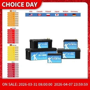 KEPWORTH Batteria LiFePO4 12V 100Ah 120Ah 135Ah BMS aggiornata incorporata, cicli profondi, perfetta per camper, marina, energia domestica