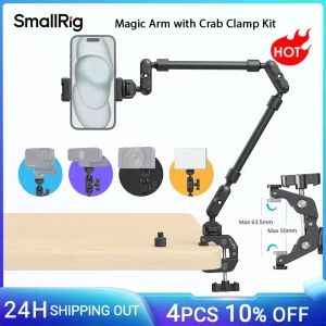 Braccio magico SmallRig con kit morsetto a granchio, supporto per treppiede da tavolo regolabile, braccio con braccio, per smartphone Webcam Action Cameras 4766