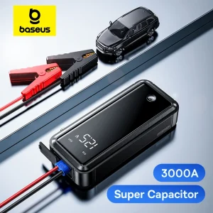 Baseus 3000A Jump Starter supercondensatore batteria per auto Starter emergenza Booster dispositivo di avviamento per auto di sicurezza senza batteria