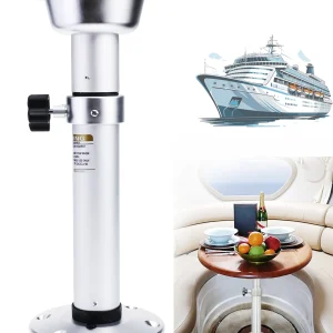 Gambe e base da tavolo telescopiche per camper regolabili in altezza in alluminio con kit di facile installazione per camper, barche, camper e altro ancora.