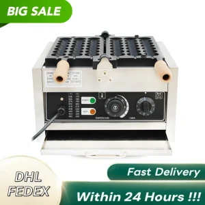 Macchina per waffle a bolle antiaderente in acciaio inossidabile da 1500 W per waffle commerciale con temperatura regolabile