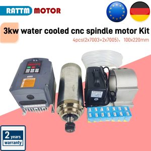 【Nave USA/UE】 Motore mandrino cnc raffreddato ad acqua da 3 kW + inverter HY + morsetto mandrino da 100 mm + pompa acqua 80 W + 1 set pinza ER20 per fresatura CNC