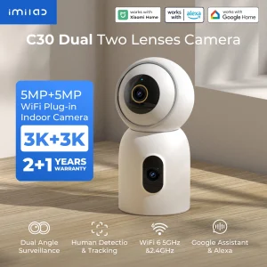 IMILAB C30 Telecamera IP Intelligente per Bambini con Doppia Fotocamera 10MP, Rilevamento AI, Tracciamento Umano, Visione Notturna a Colori, Compatibile con l’App Xiaomi