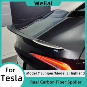 Spoiler per ginepro modello Y per Tesla Model 3 Highland Spoiler in vera fibra di carbonio Accessorio per auto con ala posteriore per bagagliaio ad alte prestazioni