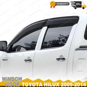 Finestra Visiera Per Toyota Hilux Vigo 2005-2014 Nero Affumicato Sole Pioggia Guard Finestra Deflettore ‌   Accessori per auto a doppia cabina