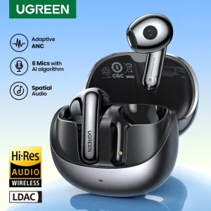 UGREEN ANC Semi-open TWS Auricolari adattivi con cancellazione attiva del rumore LDAC Audio ad alta risoluzione Auricolari Bluetooth wireless Cuffie