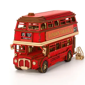 Robotime rolife London Tour Bus Puzzle 3D in Legno, Modellino Auto da Costruire, Artigianato, Oggetti da Collezione, Regali per Ragazzi e Ragazze