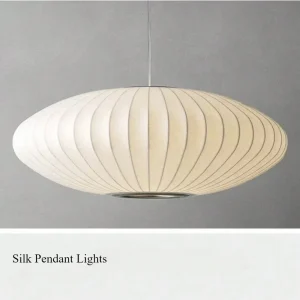 Lampade a sospensione in tessuto di seta italiano Lampade a sospensione creative per soggiorno Lampade moderne per sala da pranzo Decorazione Illuminazione per interni