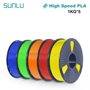 SUNLU Filamento per stampante 3D PLA ad alta velocità da 5 kg 1,75 mm Velocità di stampa veloce 600 mm/s Ferita ordinaria per materiali di stampa 3D FDM