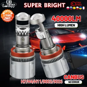 CO LIGHT Super Mini Lente per proiettore H7 H4 LED H8/H9/H11 9005 HB3 9006 HB4 Lampadina per automobili Fascio alto e basso 40000LM 12V 24V Lampada fendinebbia