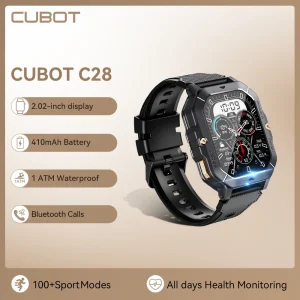 CUBOT C28 Smart Watch impermeabile da uomo 2.02 pollici Fitness Tracker Sport Smartwatch da polso per Android IOS Chiamata Bluetooth