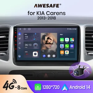 Wireless CarPlay per Apple Android Auto Autoradio GPS per Kia Carens 2013 2014 2015 2016 2017 2018 Multimedia RDS 4G WiFi DS[