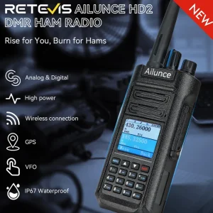 Retevis Ailunce 10W Walkie Talkie DMR Walkie-Talkie UHF VHF Ham Stazione radio bidirezionale IP67 Ricetrasmettitore a lungo raggio impermeabile