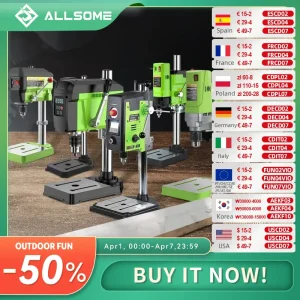 ALLSOME Mini Trapano da banco Trapano da banco Mandrino di perforazione a velocità variabile 1-16mm per utensili elettrici in legno metallo fai da te