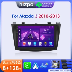 Hizpo 8 + 128G Autoradio Per Mazda 3 2010 2011 2012 2013 Lettore Multimediale Carplay Android Auto Autoradio GPS 2din Stereo Wifi RDS