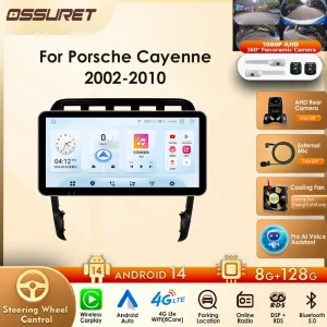 Per Porsche Cayenne 1 2002-2010 Android 12 Lettore multimediale per auto 10.33 “Wireless Carplay 2din Navi GPS RDS Auto Stereo unità principale