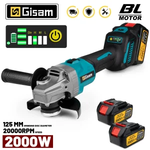 Gami 7Gears Smerigliatrice angolare elettrica senza spazzole 125MM Smerigliatrice angolare ricaricabile Lucidatura Utensili elettrici per Makita 18V Batteria Pin