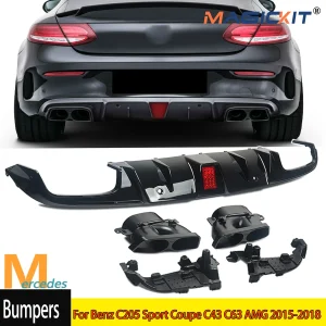 MagicKit diffusore posteriore Quad silenziatori per Benz C205 Sport Coupe C43 C63 AMG 2015-2018