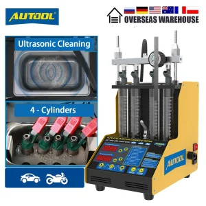 AUTOOL CT150 Tester per la pulizia dell’iniettore di carburante per auto 4 cilindri ugelli per iniezione di benzina per moto strumento per test di pulizia ad ultrasuoni