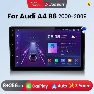 Junsun Wireless CarPlay Android Auto Car Radio per Audi A4 B6 2000 2001-2009 GPS sistemi intelligenti Stereo Multimedia Car Radio