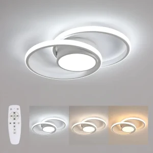 Plafoniera LED dimmerabile, Lampada da soffitto moderna con telecomando 40W, Plafoniera LED rotonda in metallo e acrilico (3000K-6500K)